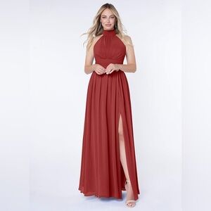 Azazie Iman Dress - Color: Rust, Size: A10